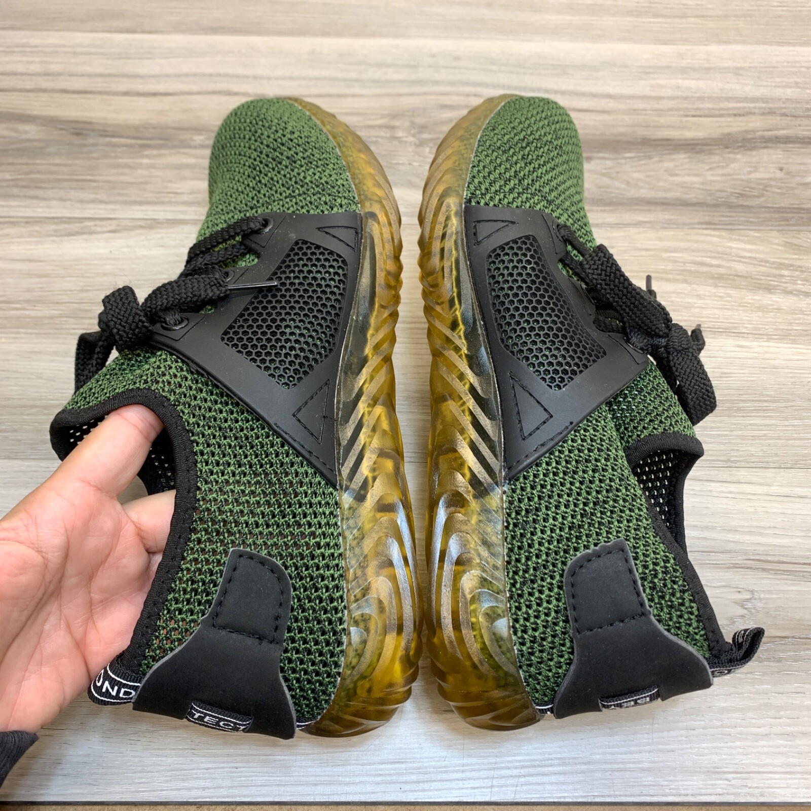 Indestructible Work Safety Toe Breathable Green Black Lace Up Shoes Mens 12 / 45