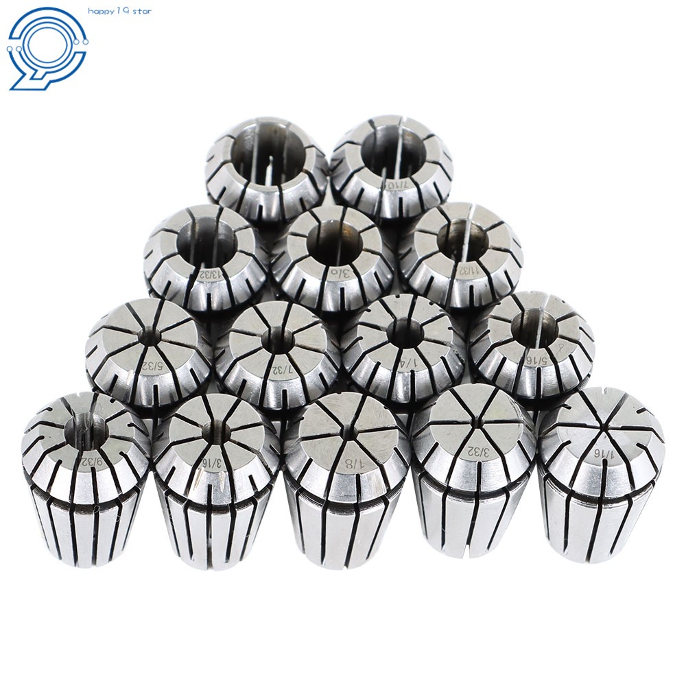 NEW 14Pcs ER20 Spring Collet Set 1/16″-1/2″ CNC Super Precision 3/8 1/4 1/8