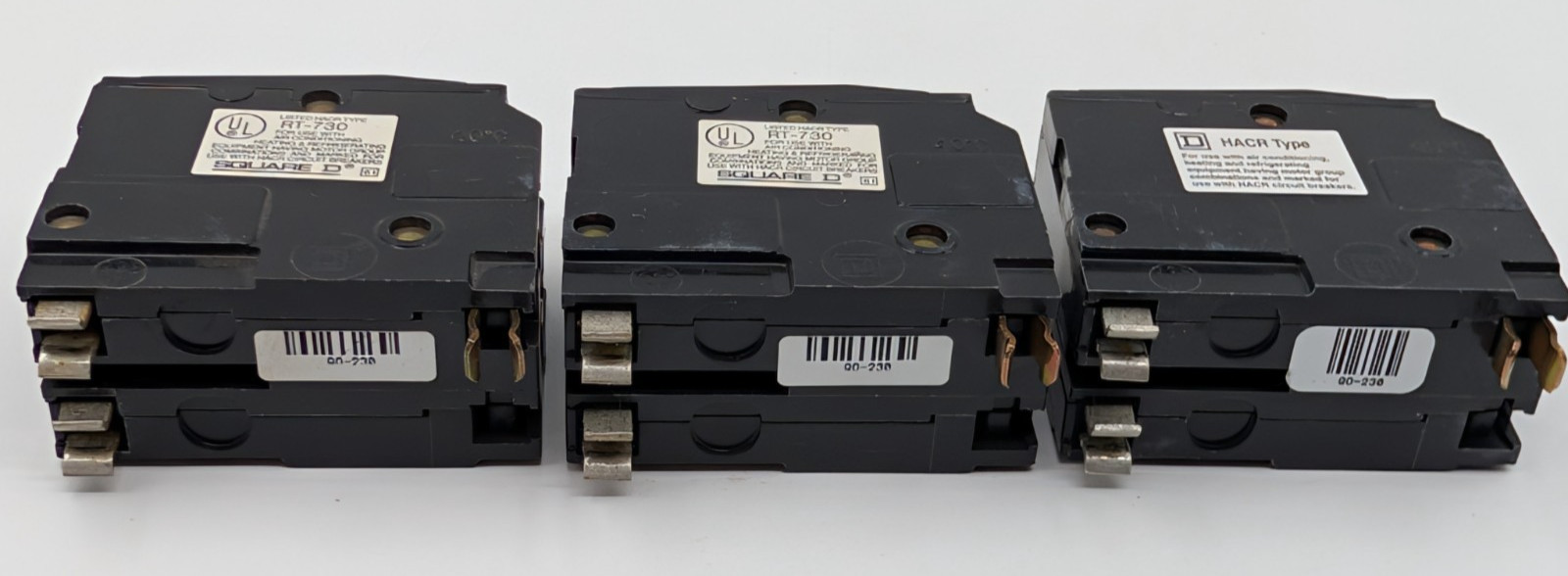 Square D QO230 30 AMP 2 Pole Yellow Face Breakers – Set of Three