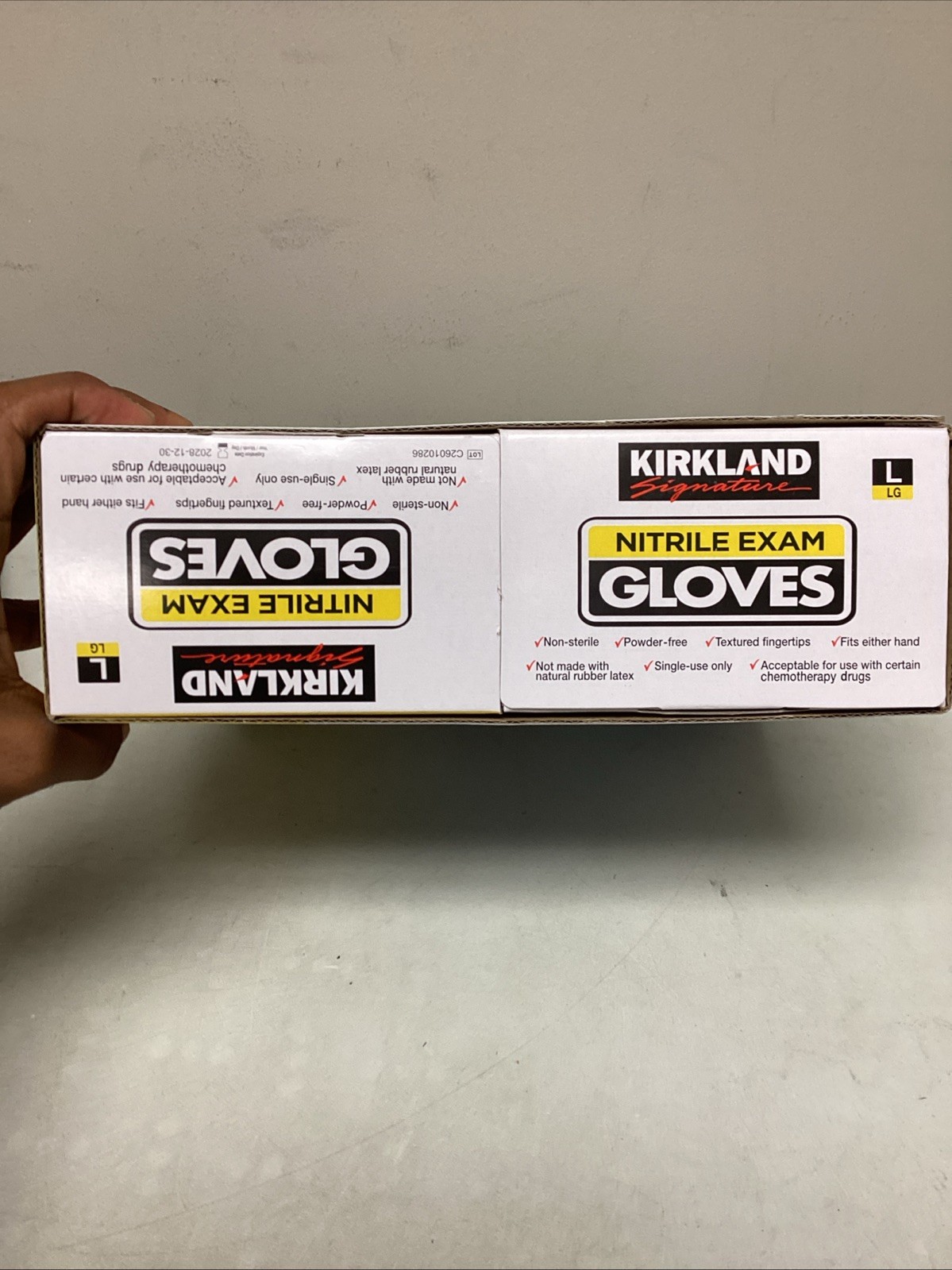 Kirkland Signature Nitrile Exam Multipurpose Gloves, Large – 400,( Count 2-200)