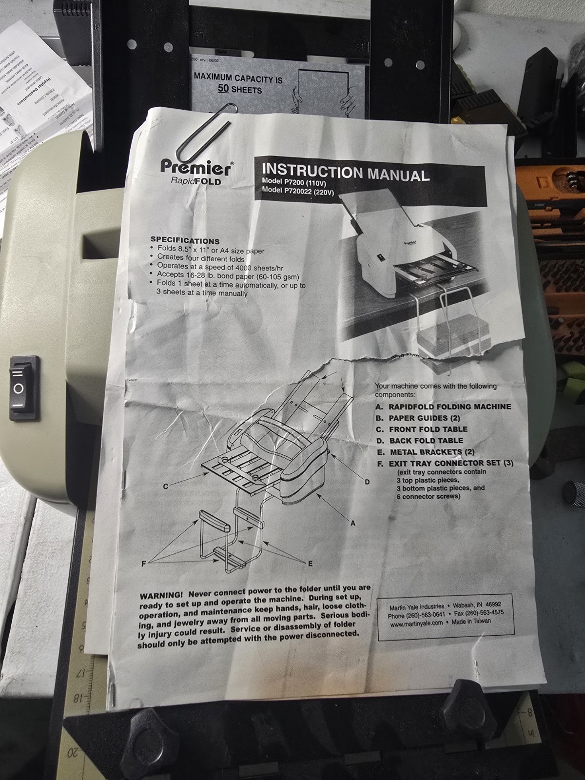 Premier RapidFold P7200 Automatic Paper Folding Machine Letter Folder
