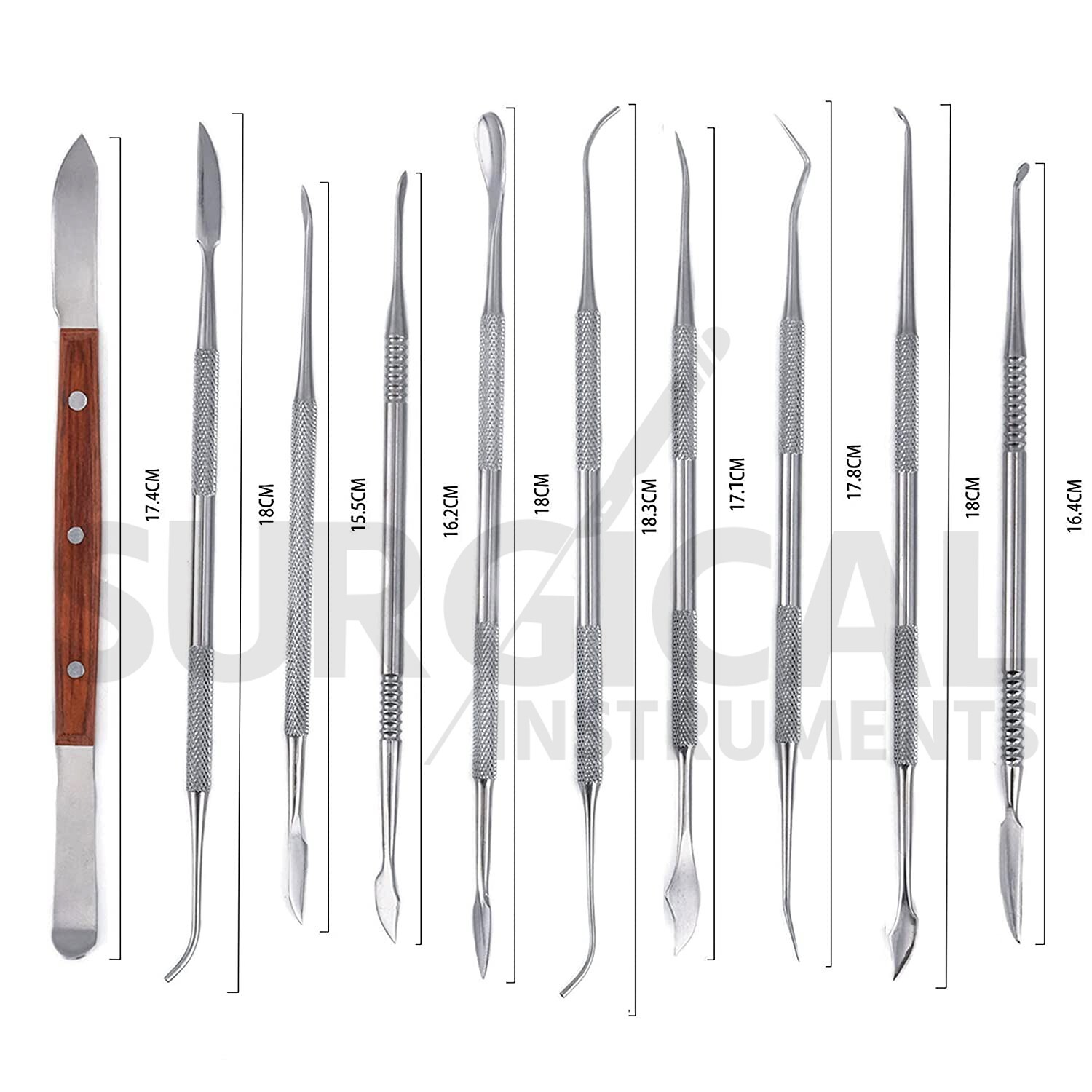 German Grade 10 Pcs Wax Carving & Sculpting Tools Set Dental Instrument Kit