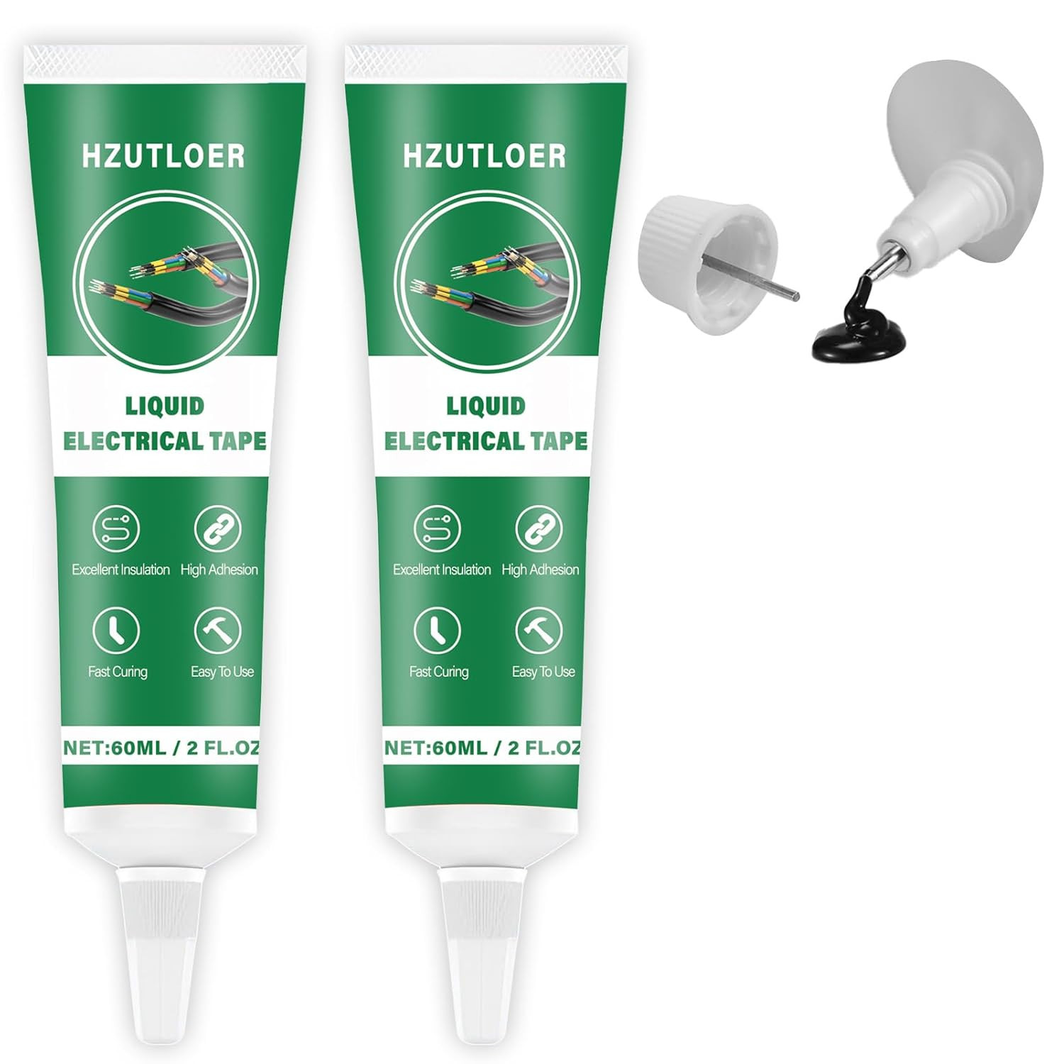 Liquid Electrical Tape, Waterproof Fast Drying High Temp Sealant Glue 2 Pack