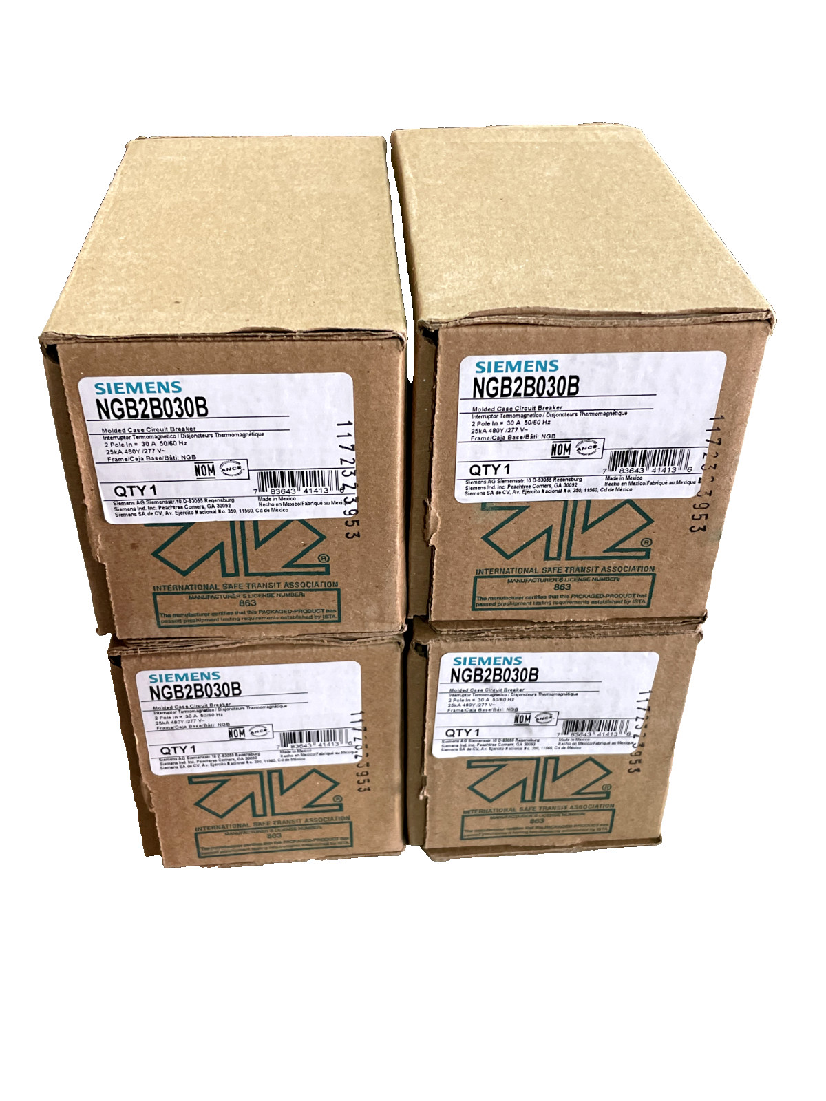 (1) NEW Siemens NGB2B030B 2p 480v 30a Circuit Breaker NEW IN BOX ( NGB2B030 )