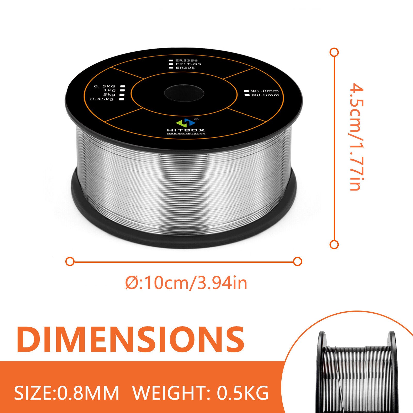 0.5KG/1 lb Aluminum Welding Wire ER5356 0.04 inch/1mm Gas MIG Welder Low Spatter