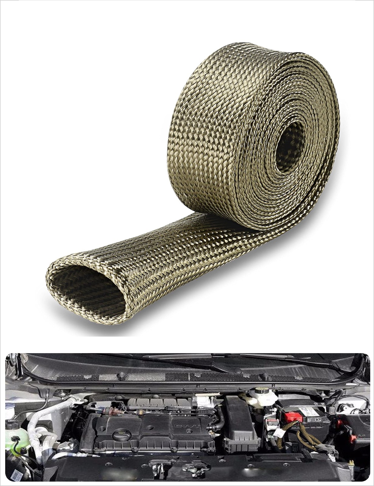 HighTemperature Heat Shield Sleeve for Fuel Lines, Hoses, and Cables 2500°F