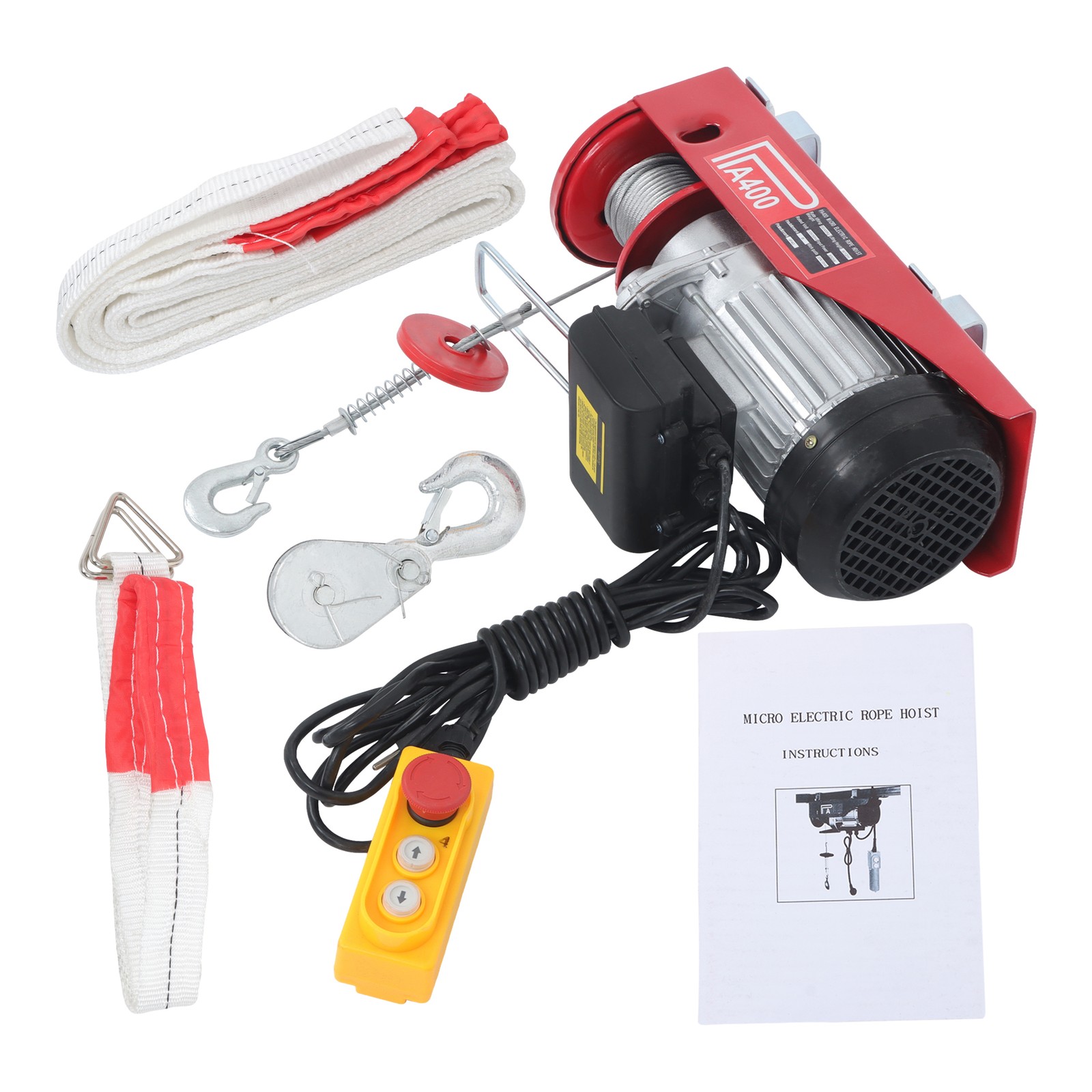 880lbs Electric Hoist 980W with 14ft Wired Remote Control 20-40FT Lifting Height