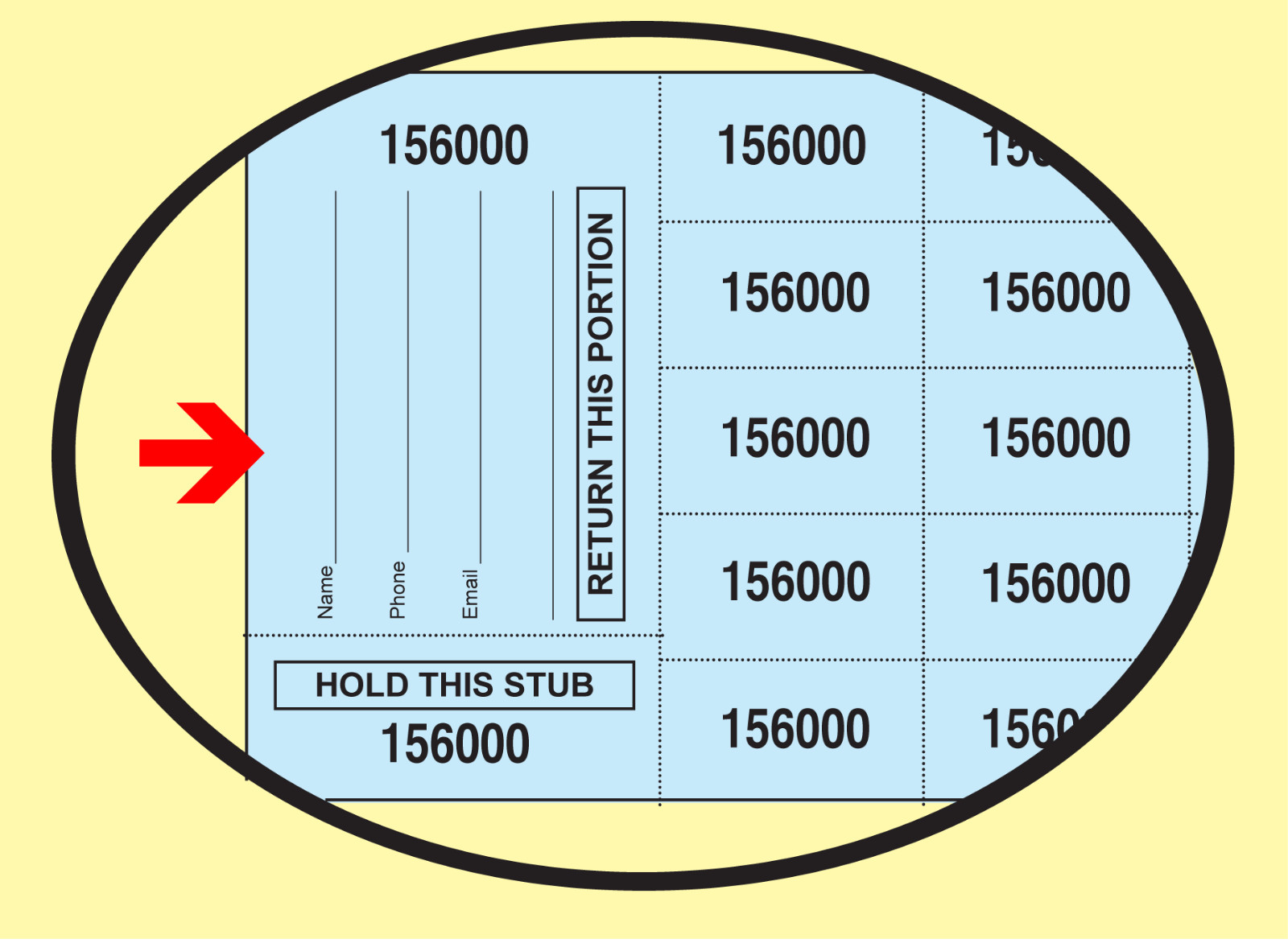 500 Chinese Auction Tickets -with Buyer’s Name, Email & Phone – FREE SHIPPING
