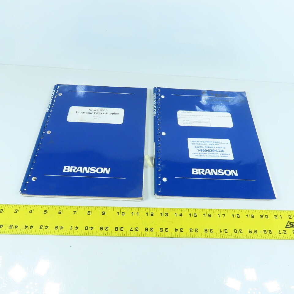 Branson Series 8000 Ultrasonic Power Supply Operator Manual & Addendum Lot Of 2