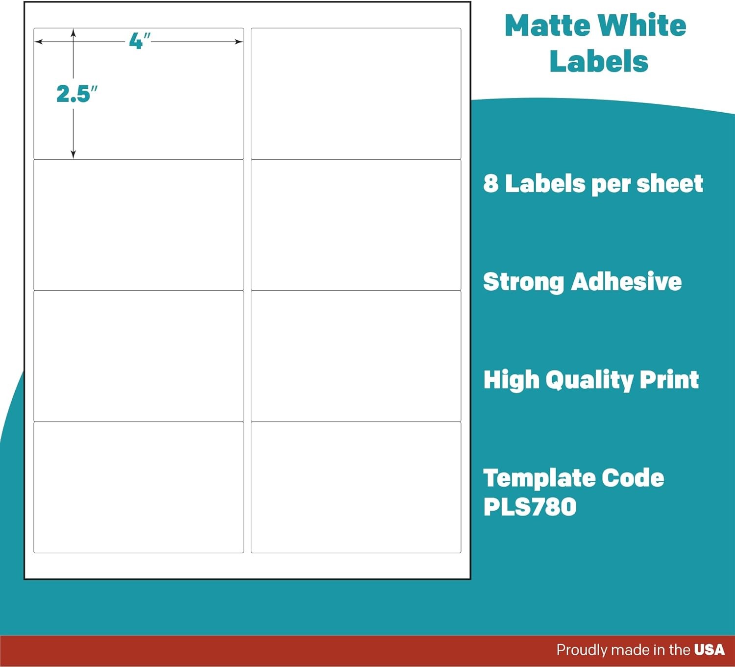 Premium Label Supply White Sticker Labels 4×2.5 200 Total