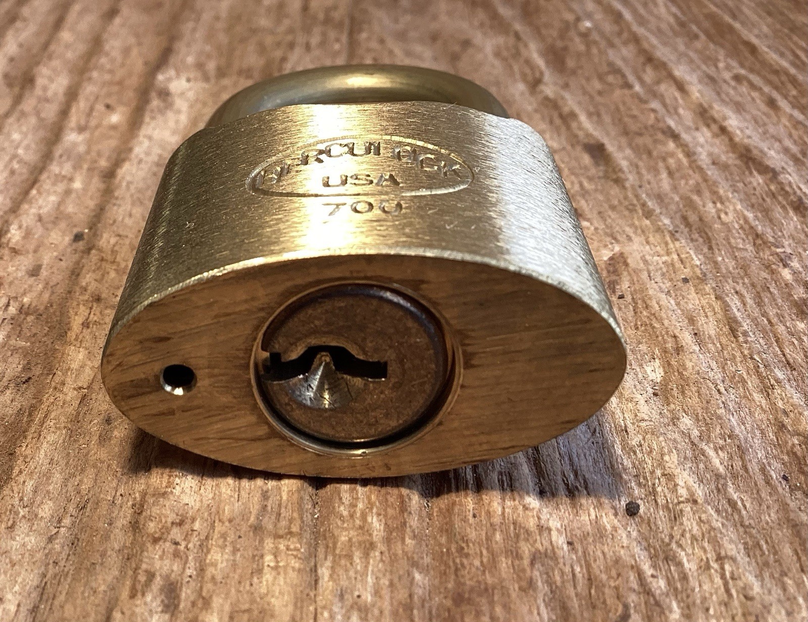 Brass Herculock Padlock 700 USA Made No Key New Preowned