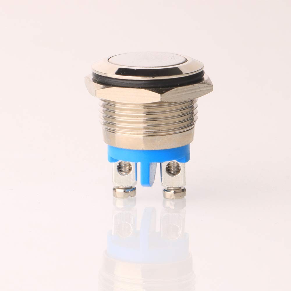 Metal Boat Horn Momentary Push Button 12mm Stainless Steel Starter Switch 5Pcs