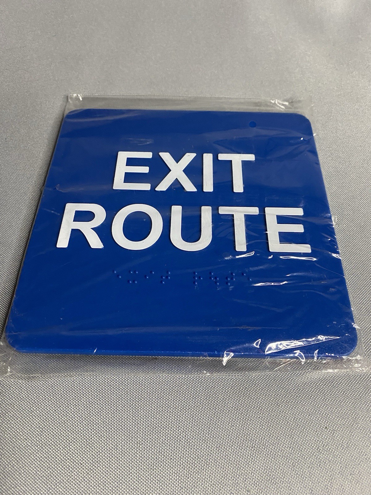 ADA Compliant EXIT Route Sign Tactile with Braille 6″x6″
