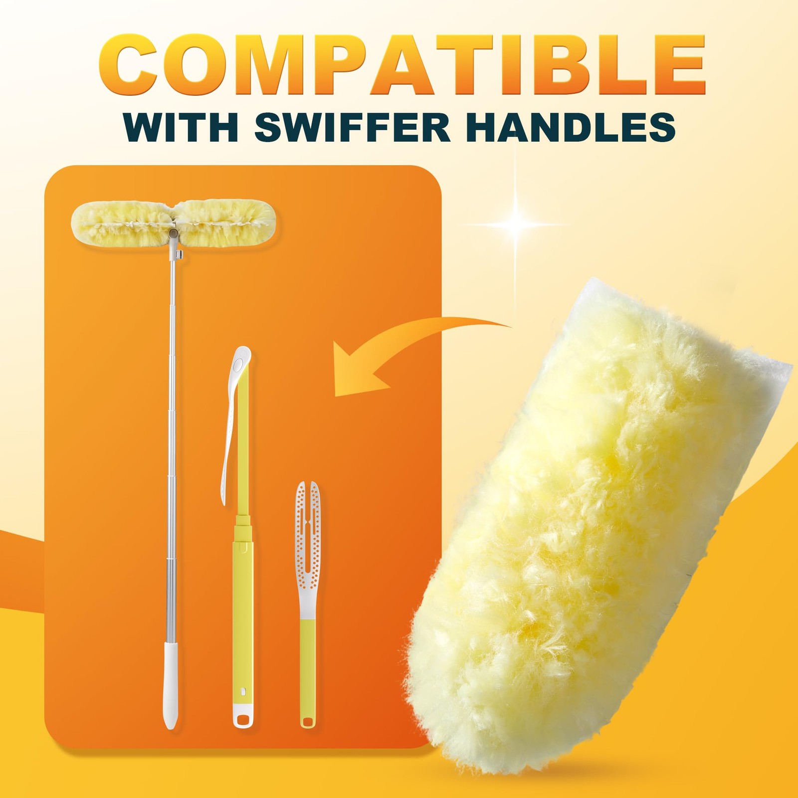 1 Extendable Handle + 24 Duster Refills,…