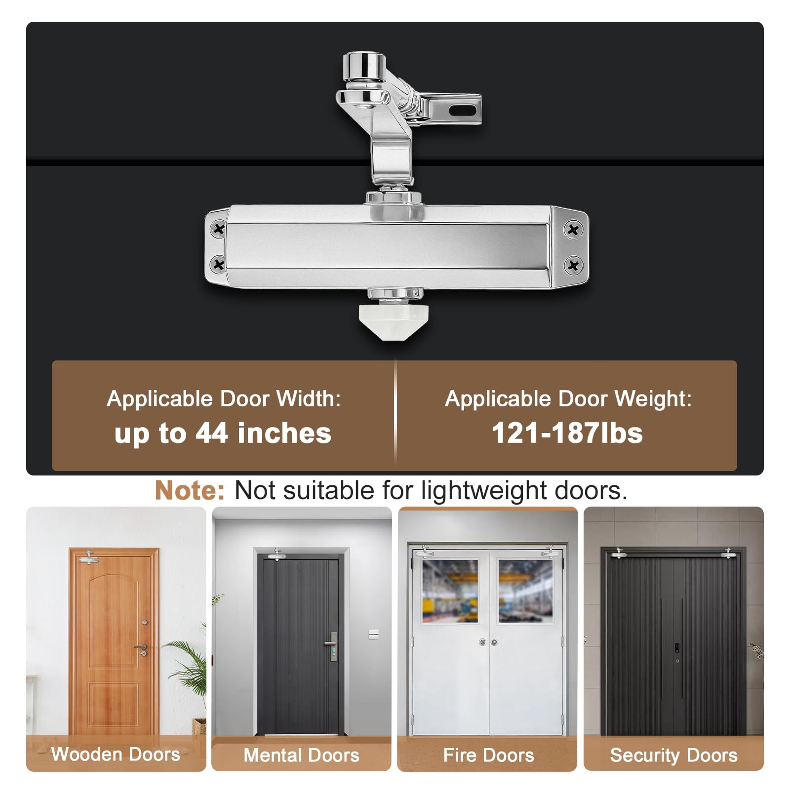 Commercial Door Closer Automatic Door Closer Aluminum Sliver 1 Pack