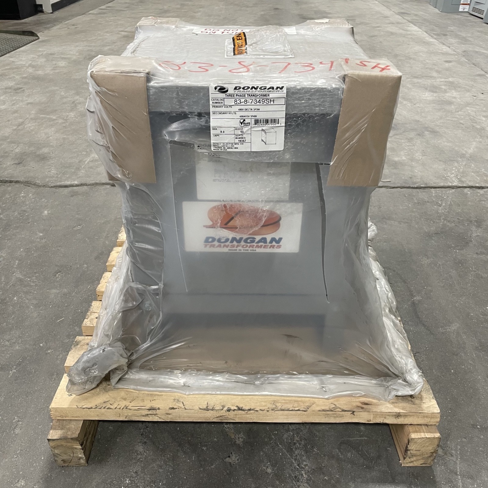 Dongan 8 kVA Transformer 480V to 400/415Y – 3 Phase 83-8-7349SH