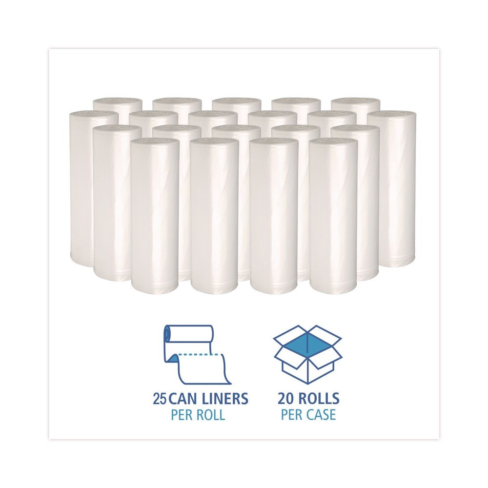 GEN 303613 30-gal. 10 mics Can Liners – Natural (25 Bags/RL, 20 RL/CT) New