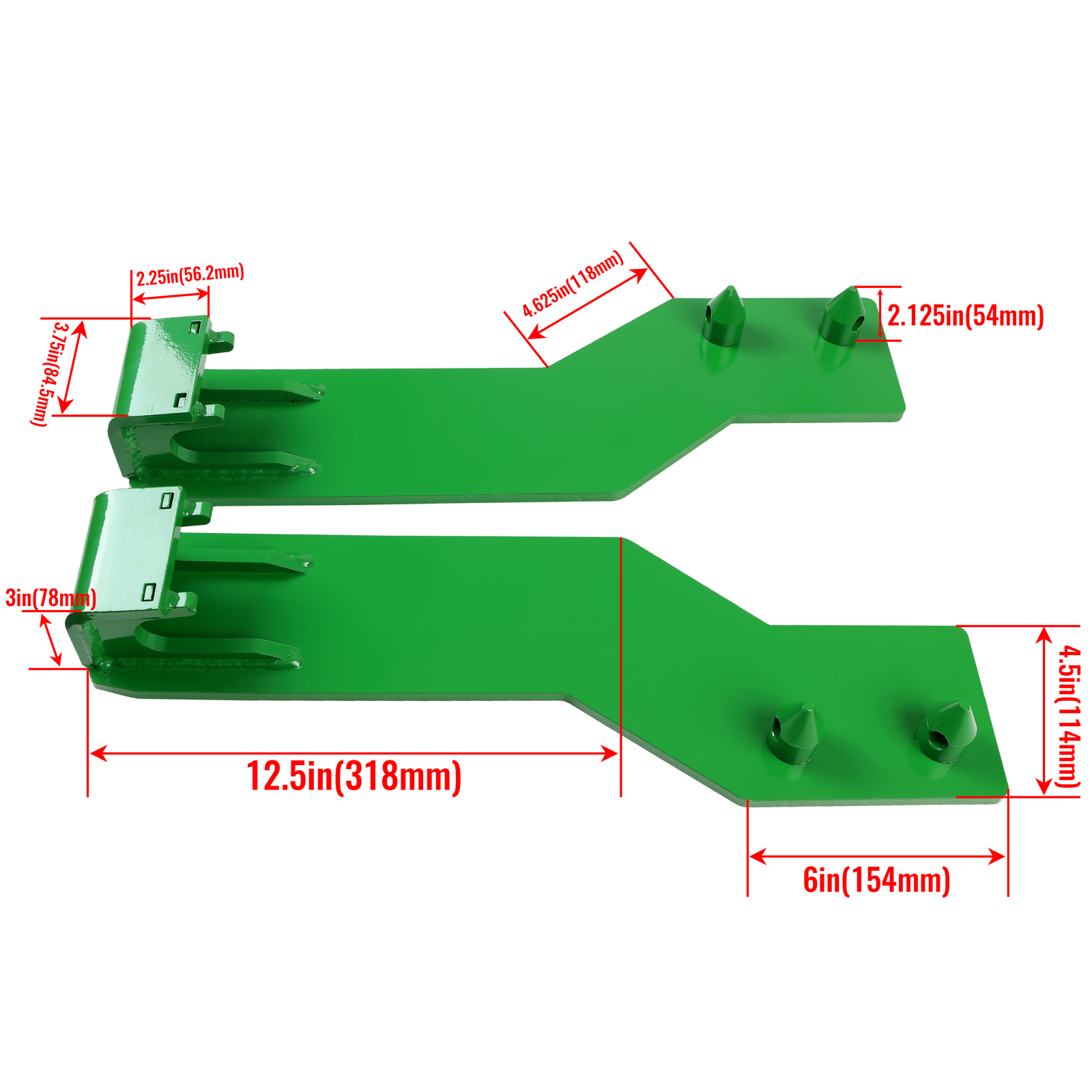 For John Deere Quick Tach Bracket Tractor Loader Brackets Weld On Mounting Set