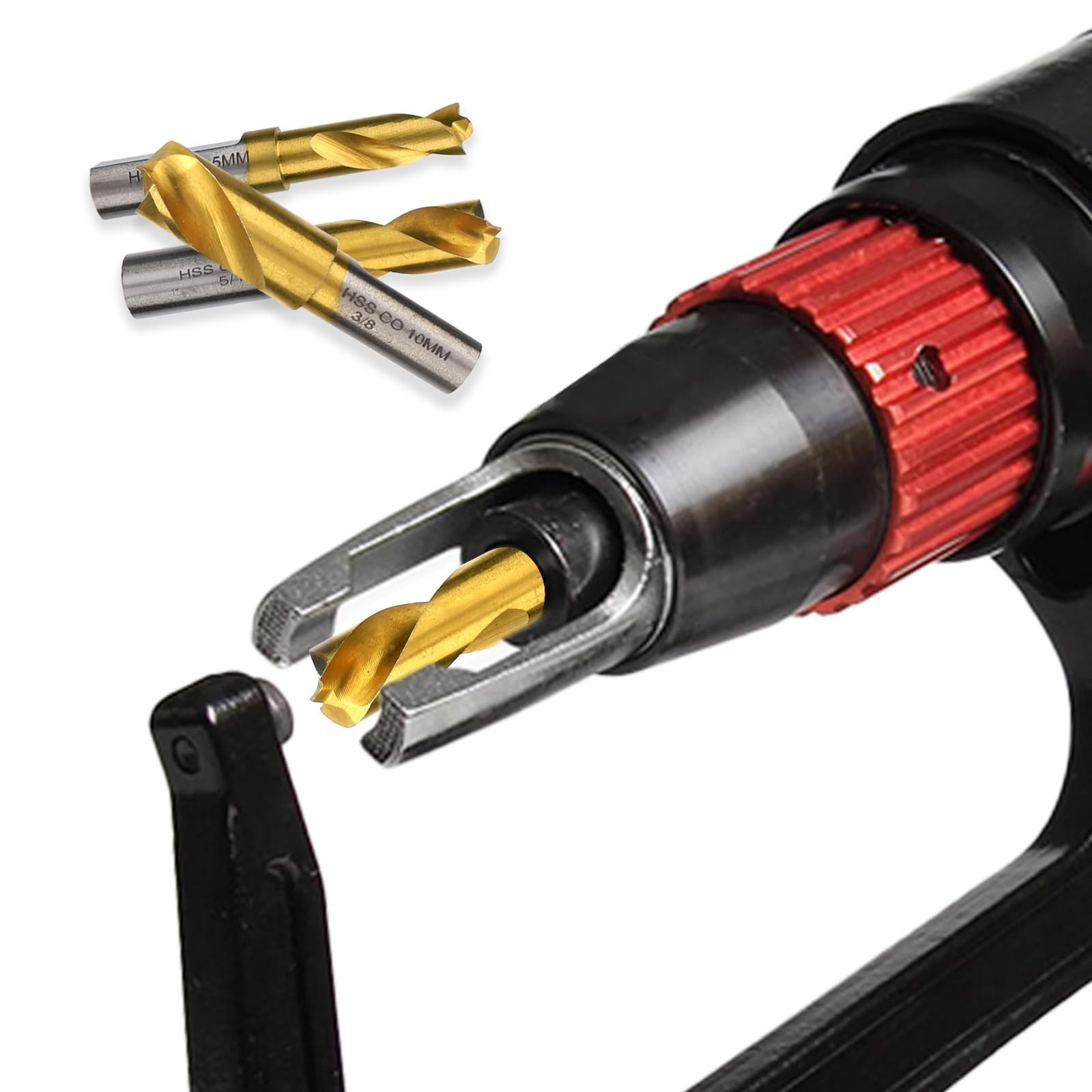 3pcs Spot Weld Drill Bit, High Speed Steel 1/4in,5/16in,3/8in, gold, silver