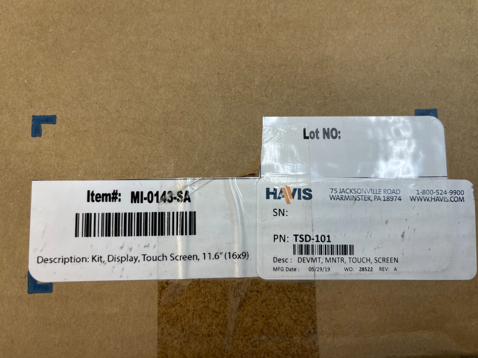 HAVIS TSD-101 11.6 Capacitive Touch Screen Display new in box.