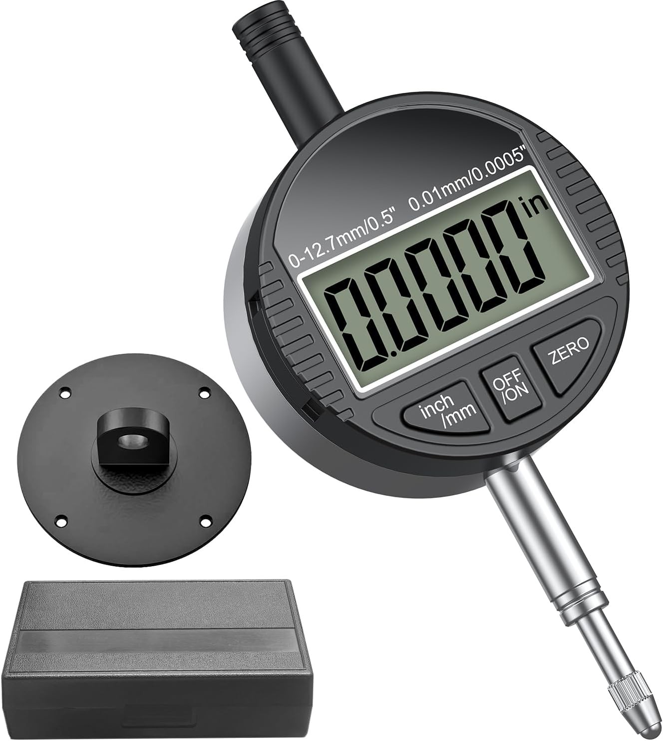HDLNKAK Digital Dial Indicator Gauge 0.5″/12.7mm,Resolution:0.0005»/0.01mm | El