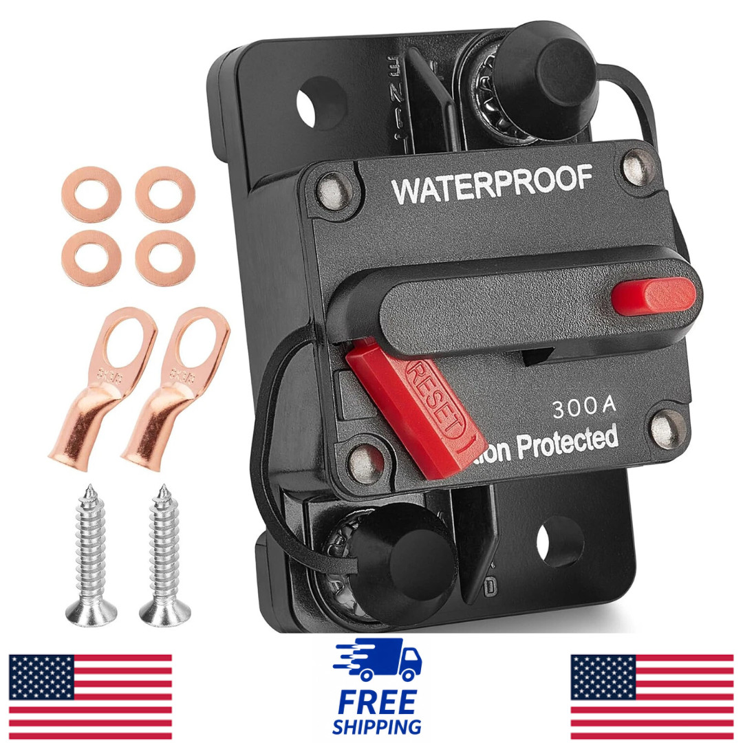 Waterproof Car Circuit Breaker Fuse Reset 30-300 Amp 12V-48V DC Car Boat Auto