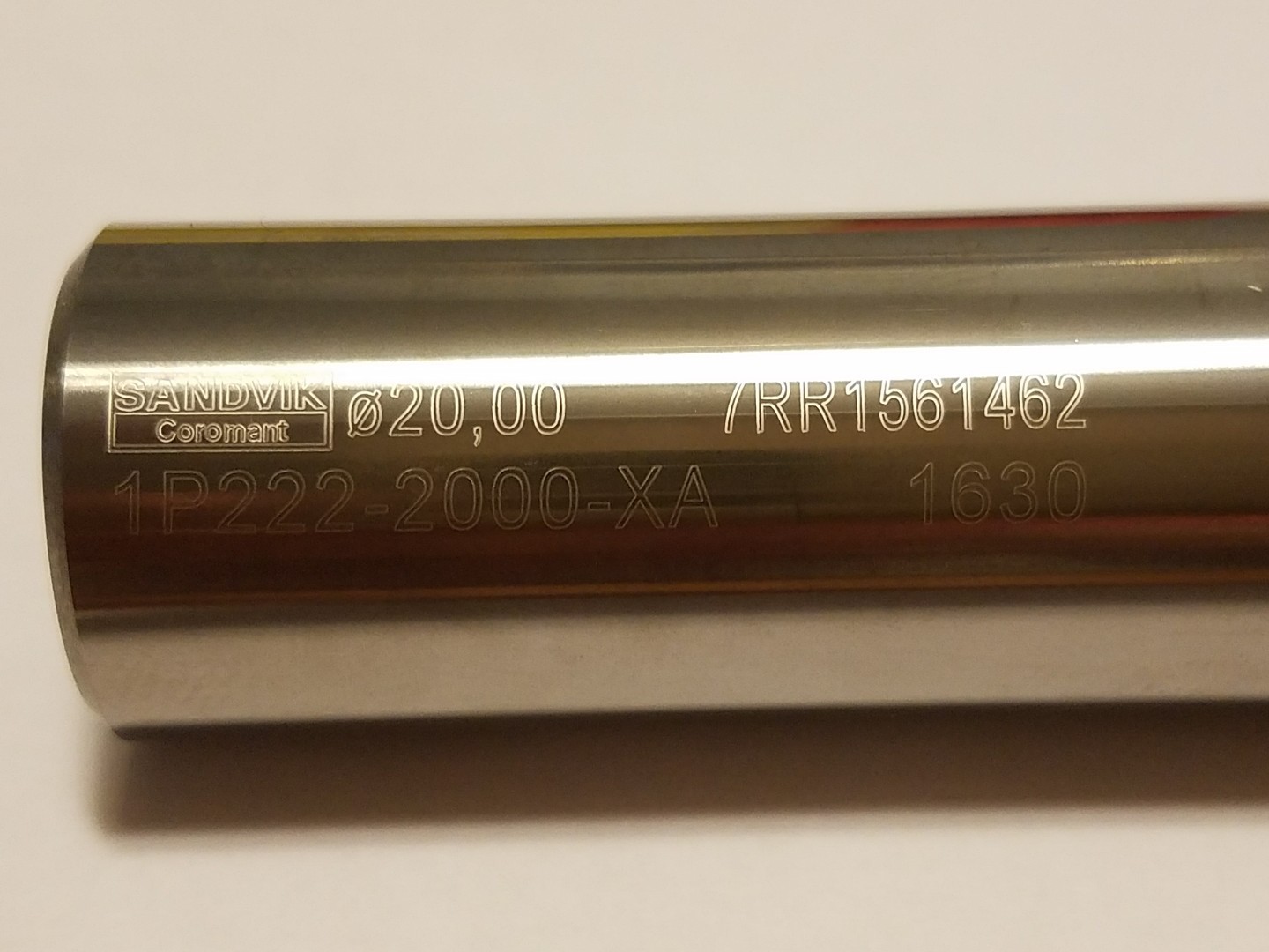 NEW Sandvik 1P222-2000-XA 20mm (.787″) 4Fl AlTiN Coated End MIll .3mm Chamfer