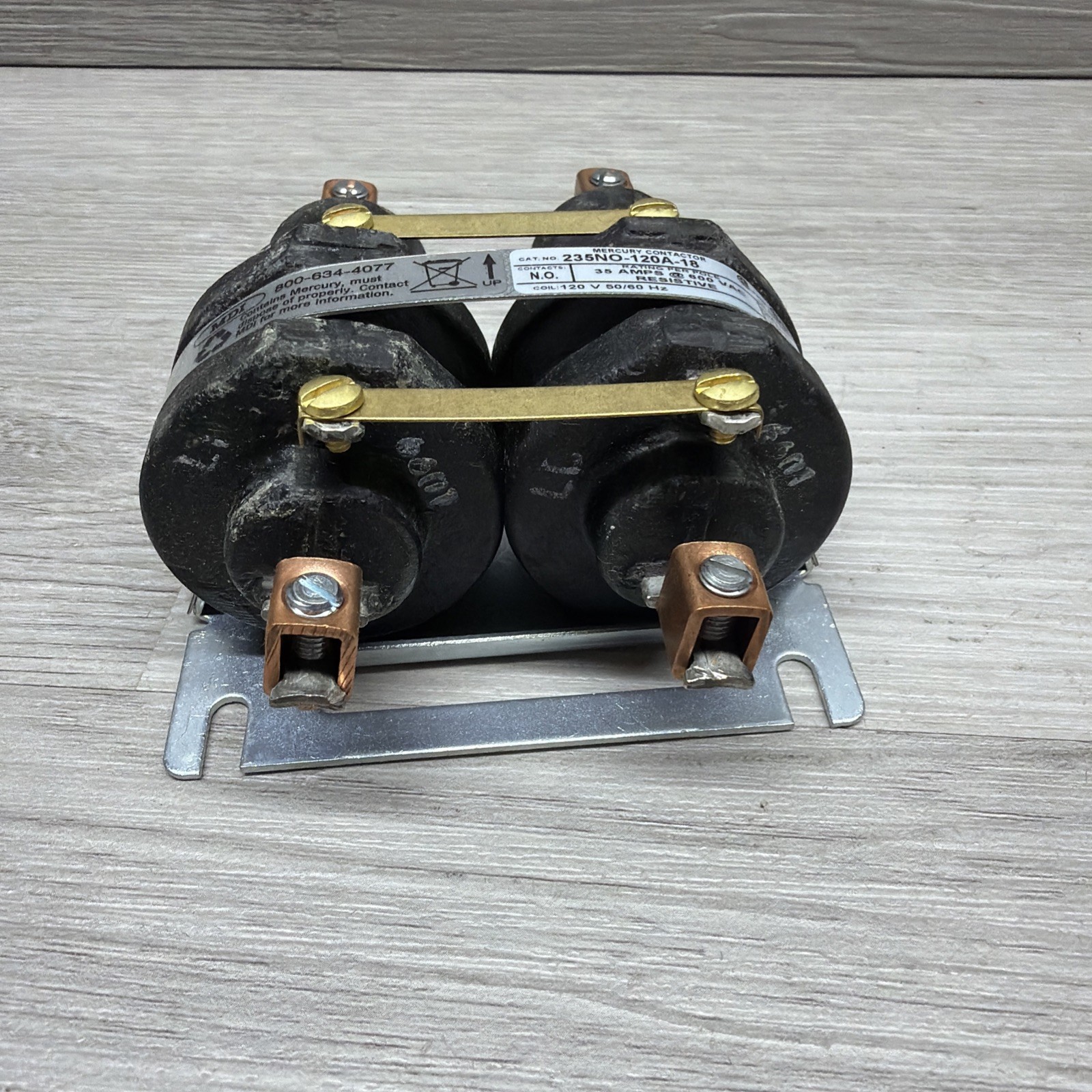 MDI 235NO-120A-18 Mercury Contactor, 2-Pole 35 Amp Max, 120VAC Coil