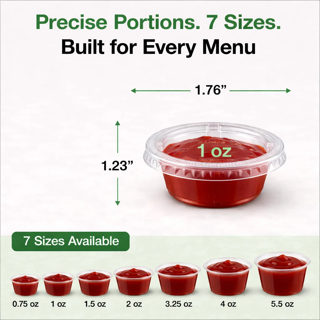1oz Portion Cups, PP, 2500pc (100/25)Lids sold separately