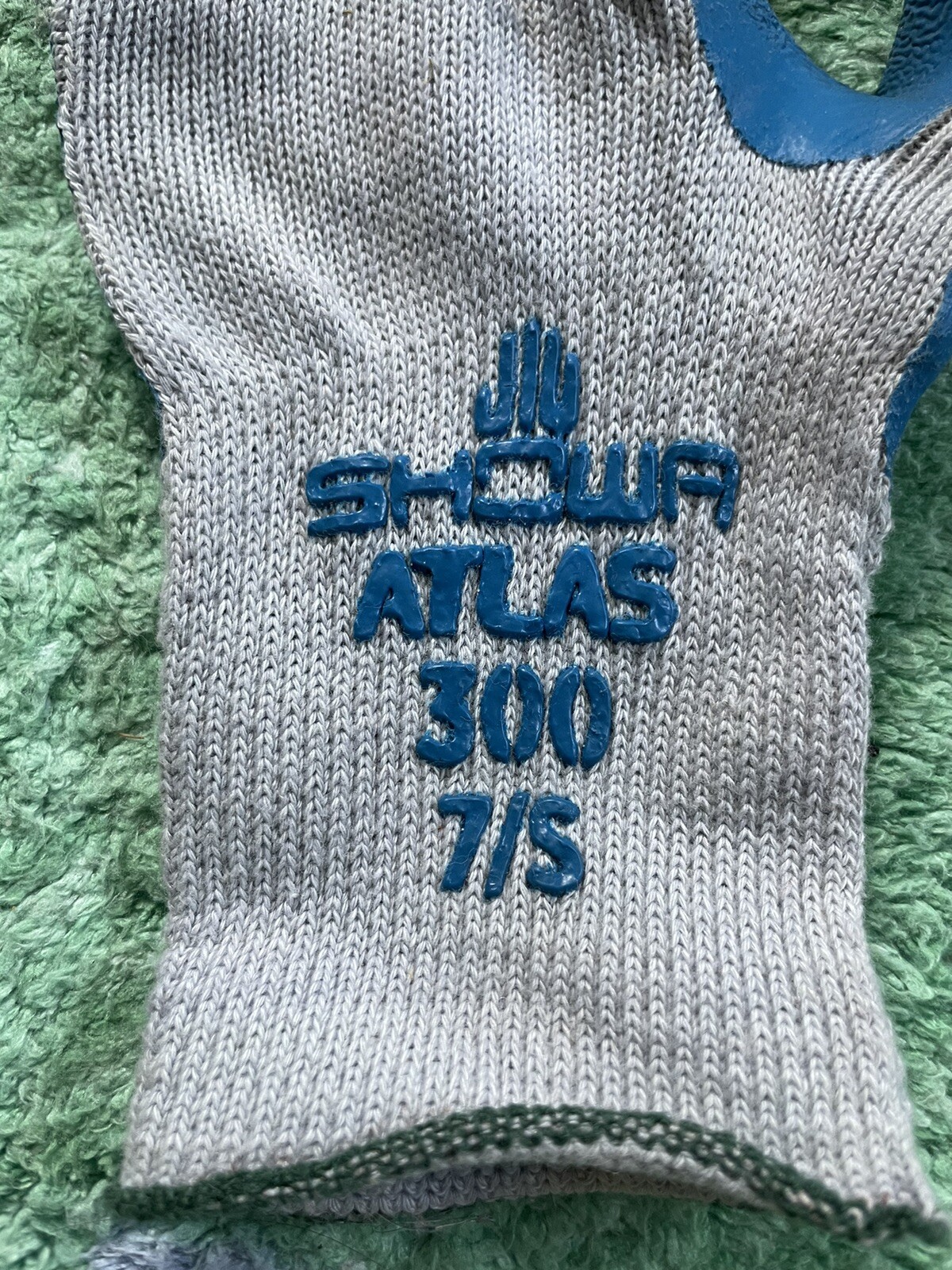 Showr Atlas 300 Size 7/S Latex Coated Gloves – Blue & Gray
