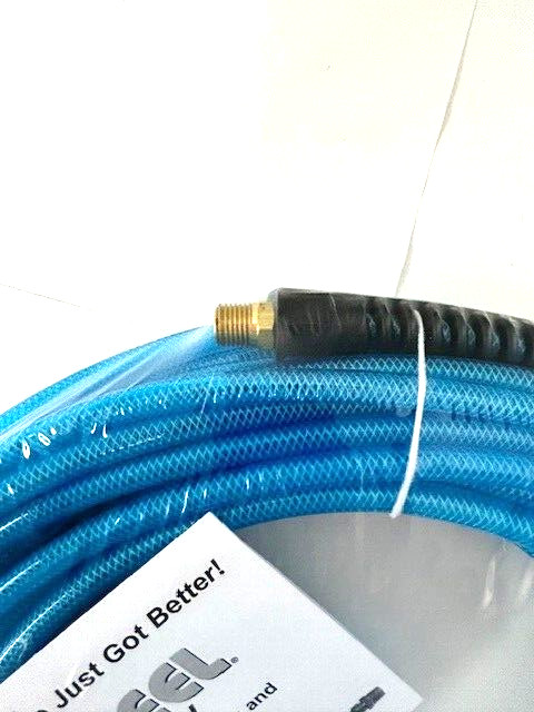 Coilhose Pneumatics PFE41004T FLEXEEL 1/4 x 100′ Hose 1/4″ MPT Fittings Blue