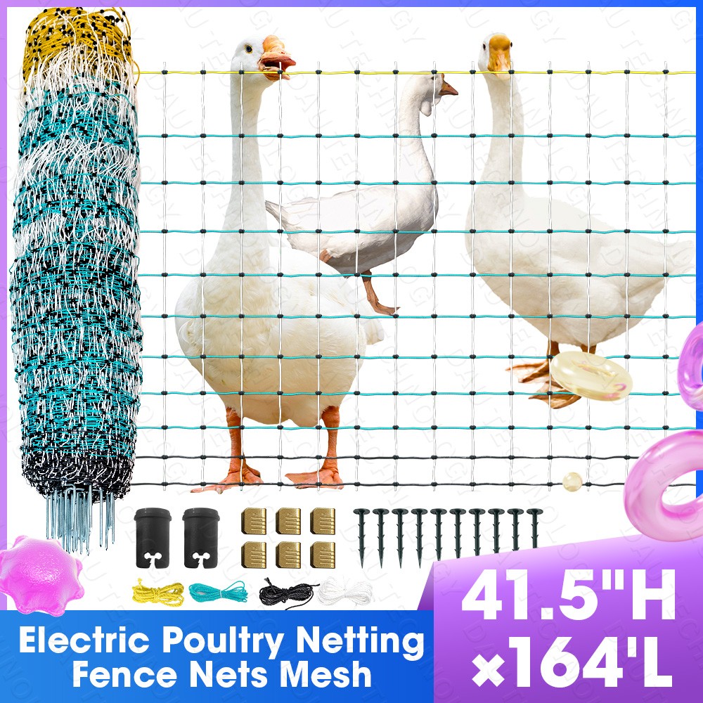 Poultry Netting Electric Fence 41.5″Hx164’L,Portable Electric Fencing for Farms