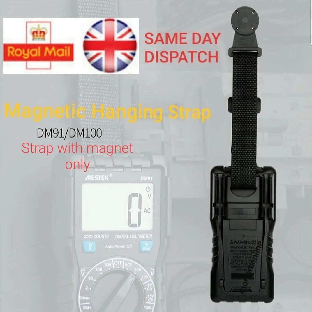 Multimeter Strap Hanging Loop Durable Kit Black Strong Magnet for Fluke TPAK UK