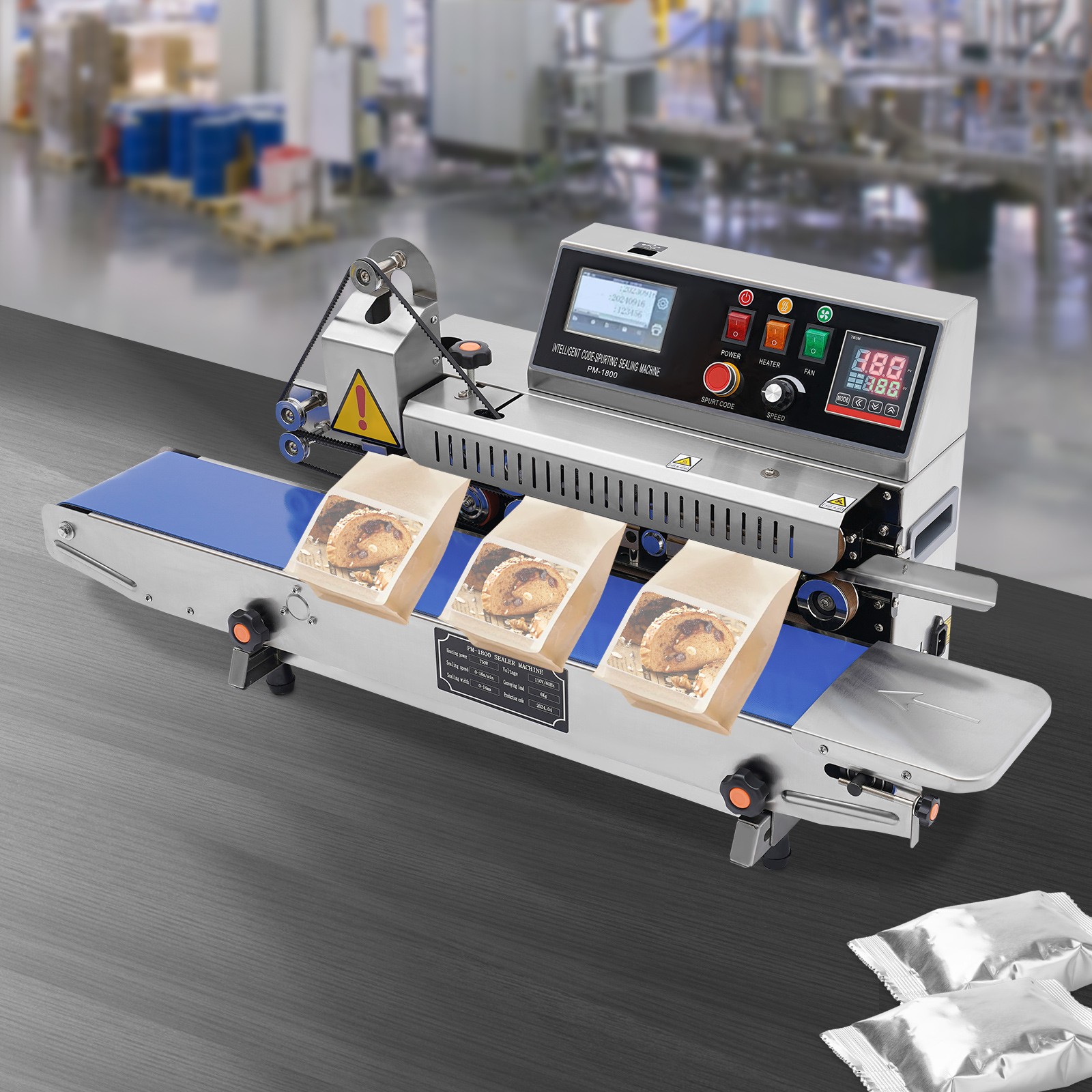 Automatic Inkjet Printing Continuous Sealing Machine Packaging Band Sealer 750W