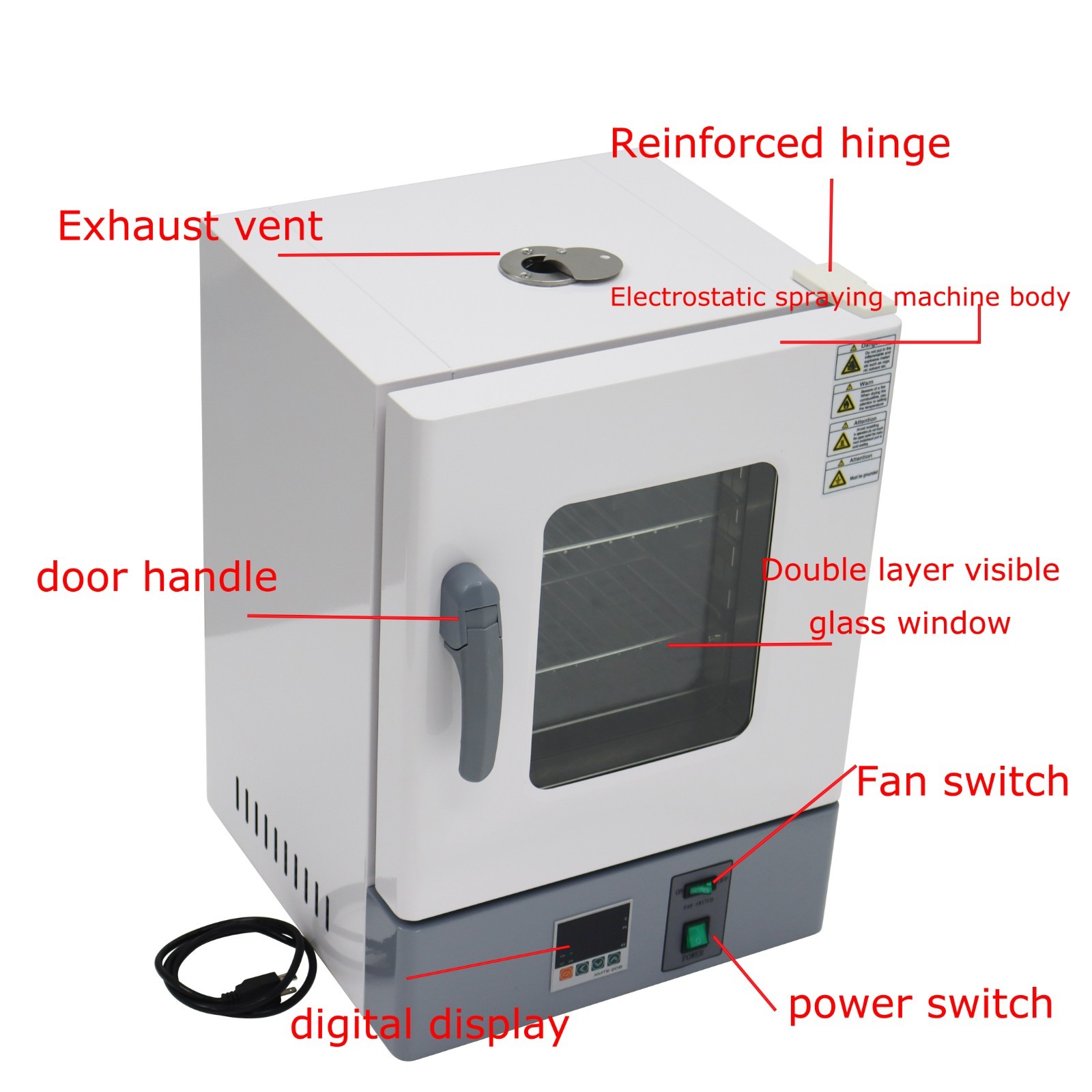 Dual Layers Lab. Digital Forced Air Convection Drying Oven Adjustable Speed Fan