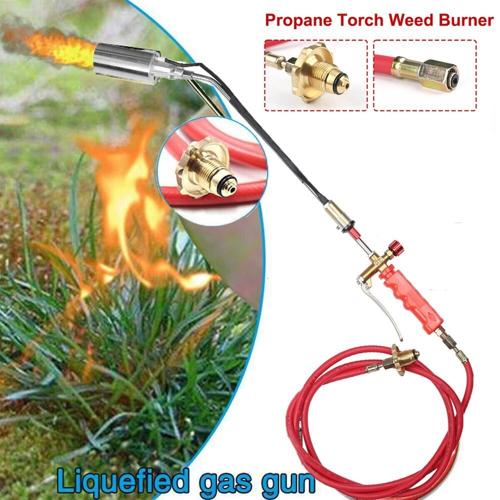 Portable Propane Torch Weed Burner Ice Snow Melter Outdoor Flame Thrower w/ Hose