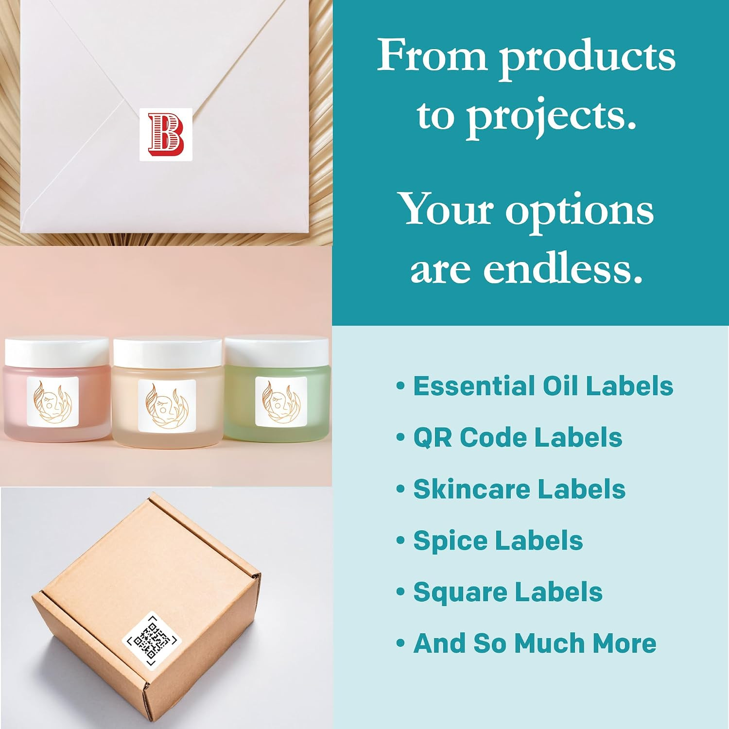 Premium Label Supply White Sticker Square Labels – 1″ x 1″ – Laser/Inkjet Compat