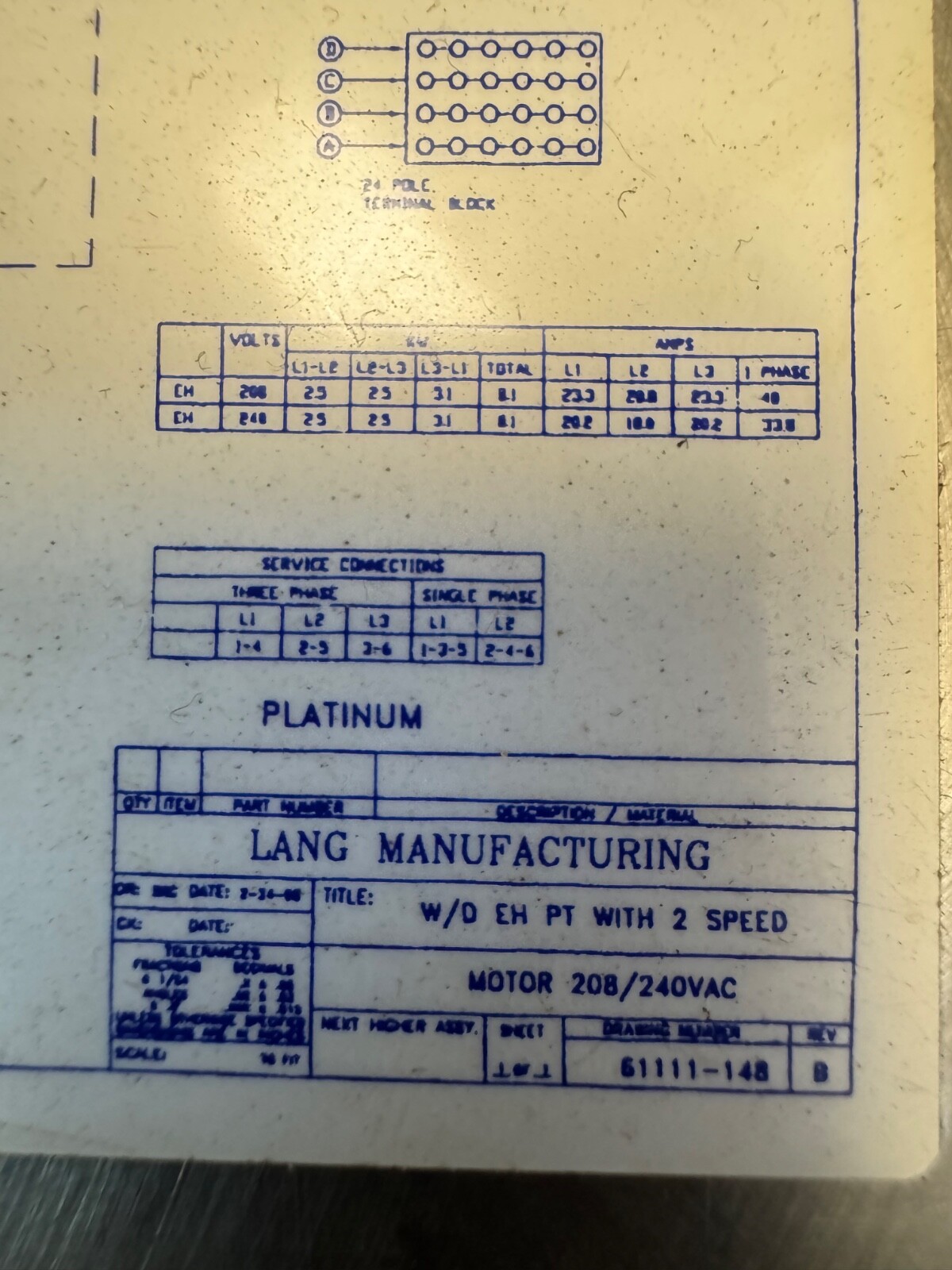 Lang Commercial Oven Part Front Control Panel Computer Board Used Tested Works