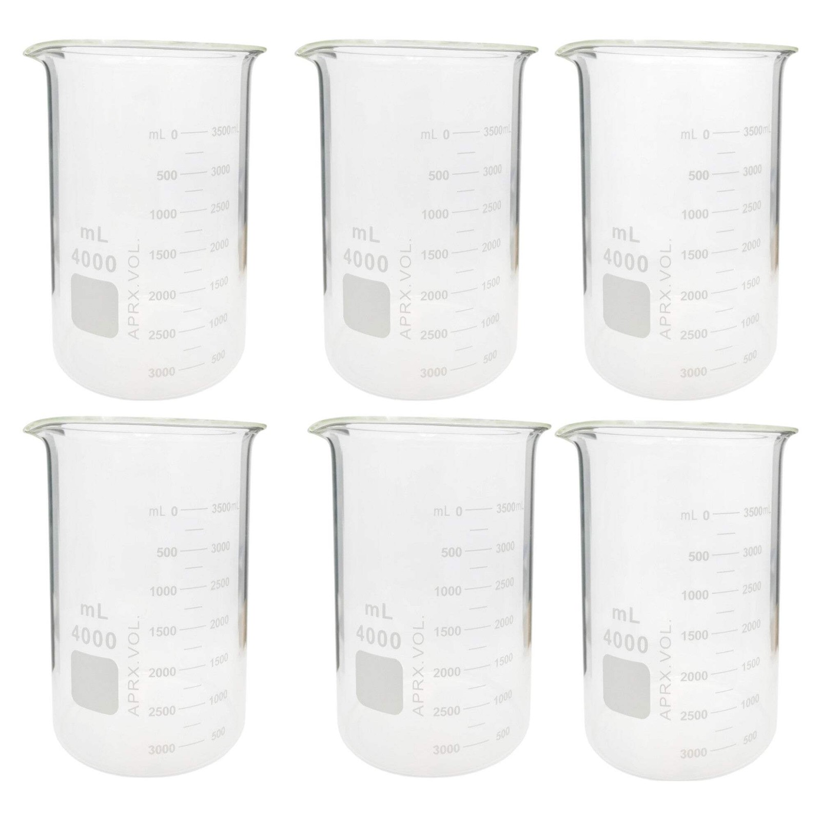 Beaker Starter Kit – 6 – 4000ml Griffin Style Beaker, Beaker Brush (330mm)