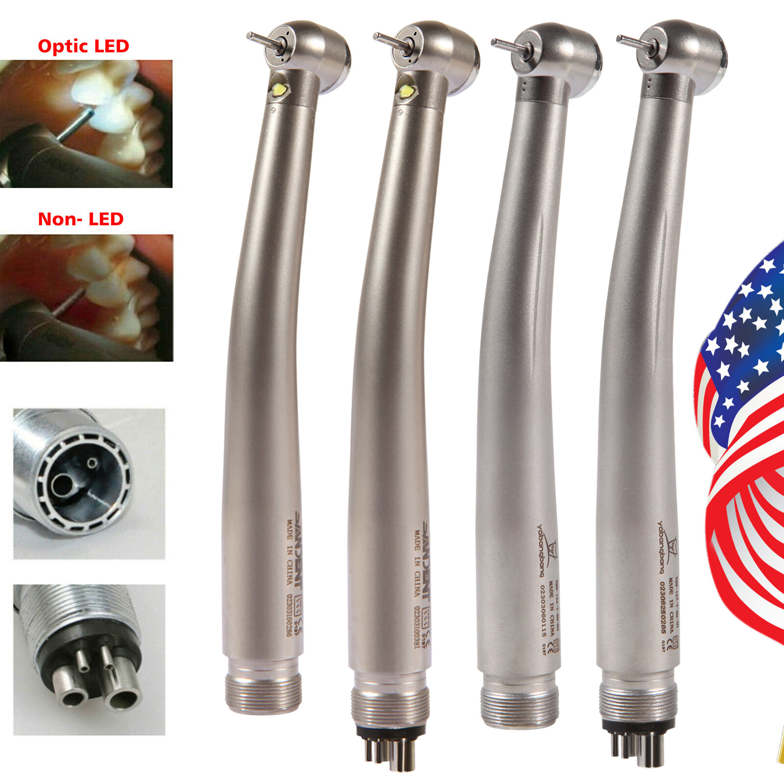 1-10 Yabangbang Dental (LED E-generator) High Speed Handpiece 4/2 Hole NSK Style