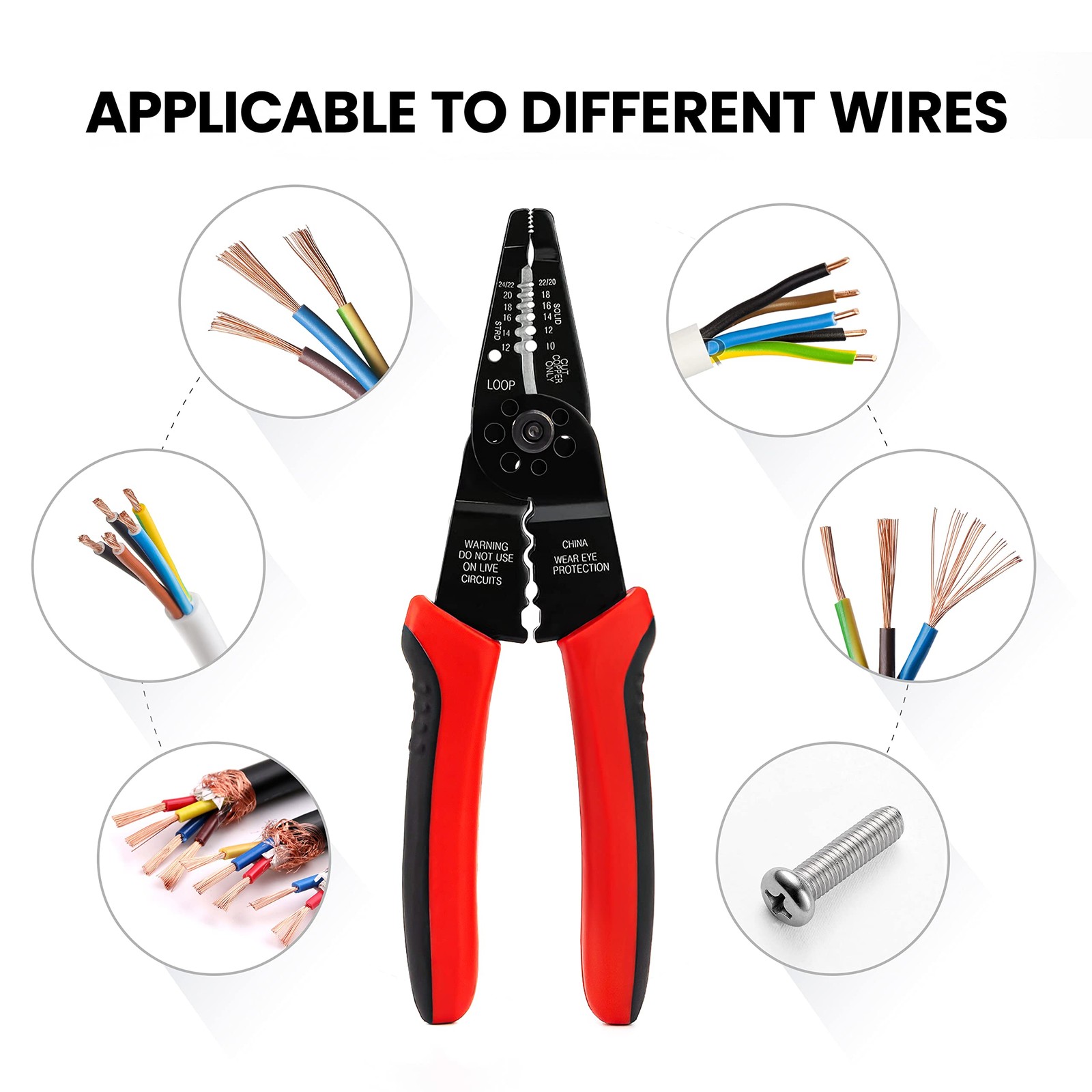 KAIWEETS Wire Stripper 10-22 AWG Splicer Cable Red and Black