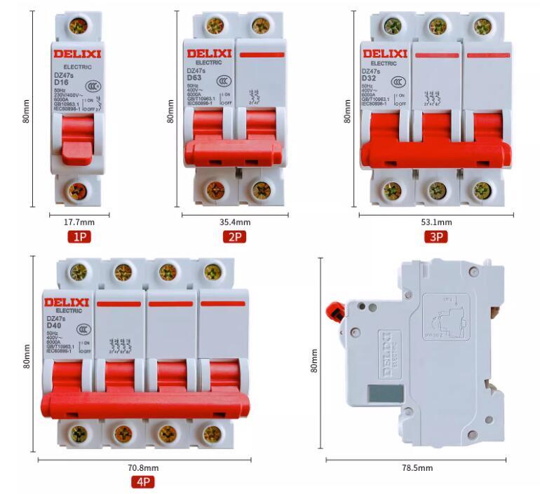 Delixi DZ47S Series Air-Switch Circuit Breaker D-Type Brand
