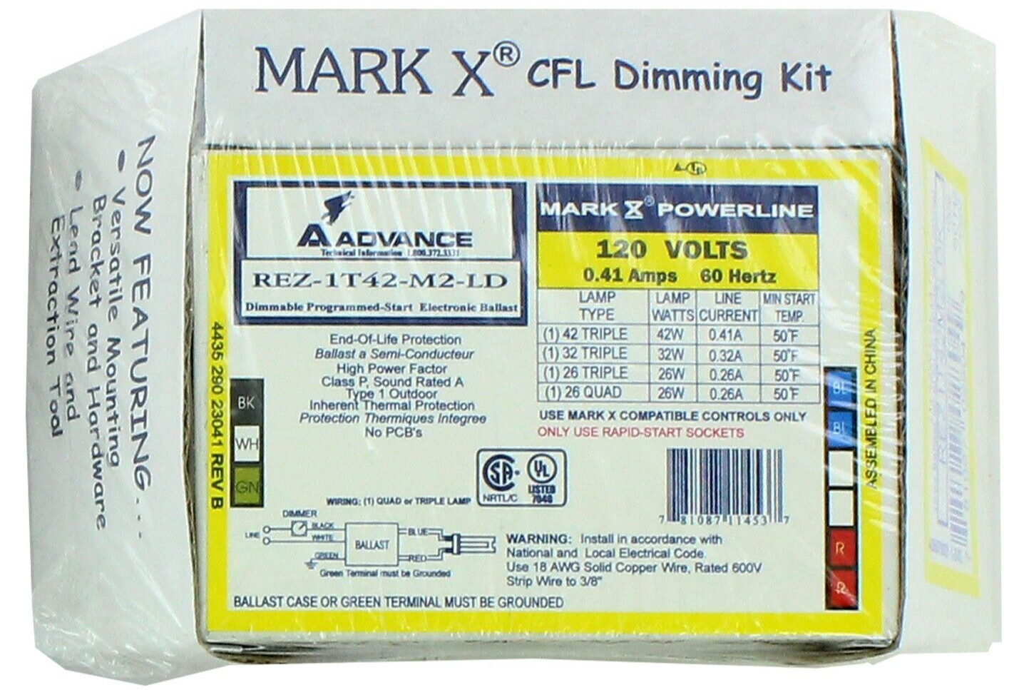 ADVANCE REZ-IT42-M2-LD MARK X ® CFL DIMMING BALLAST KIT