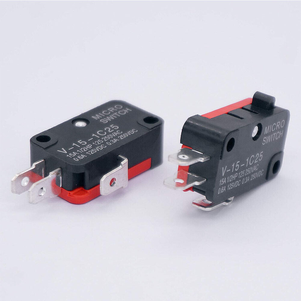 10 PCS Micro Limit Switch V-15-1C25 SPDT Momentary Snap Button AC 250V 15A