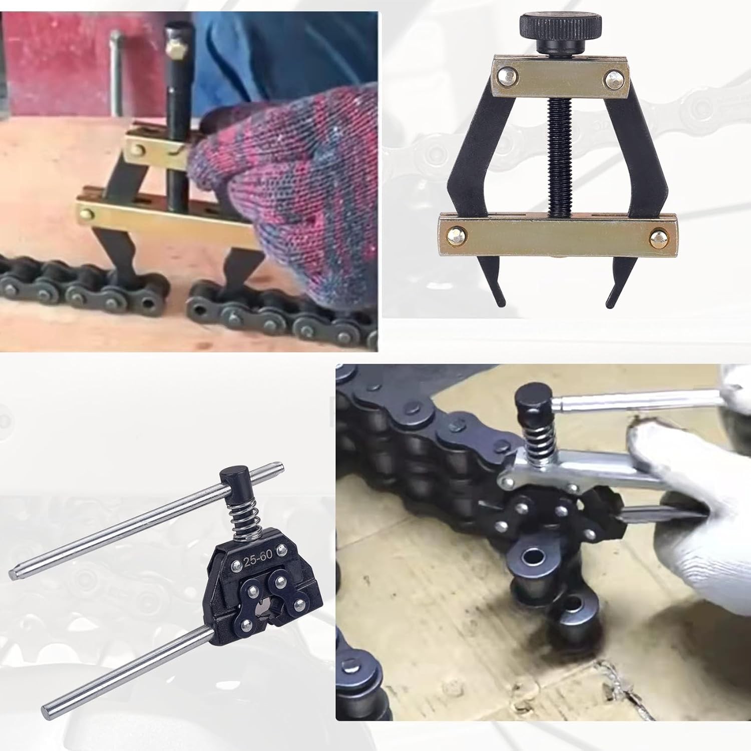 25-60 Chain Detacher Breaker Roller Chain Tools Kit for Motorcycle Go-Kart ATV
