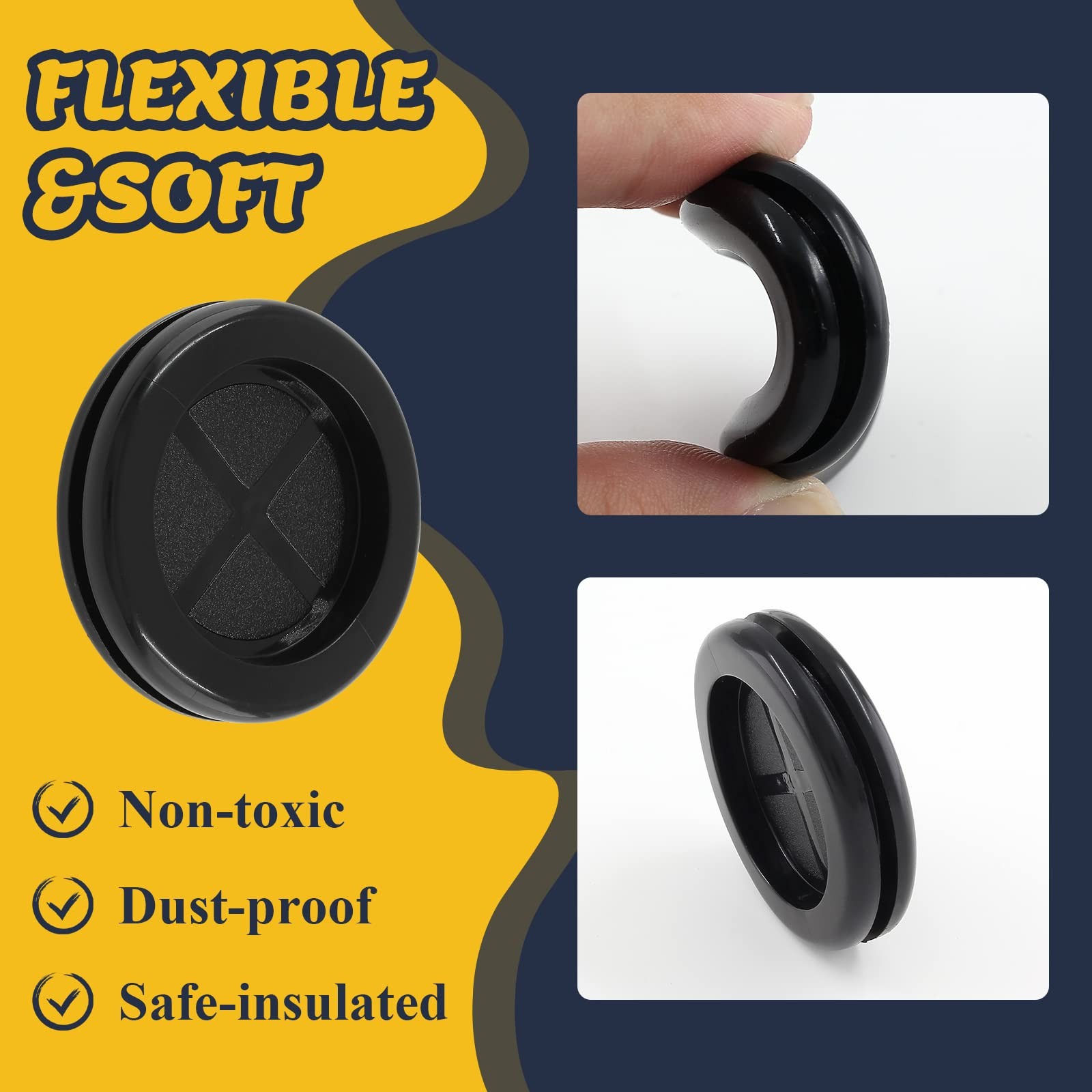 Rubber Grommets Firewall Hole Plug Wire Protection 1-1/2 in Hole 6 Pcs