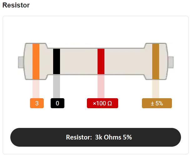 10 Pack – 3K 3000 Ohm Ω Resistor 5% Tolerance 1/4W 1/4 Watt Carbon Film PK