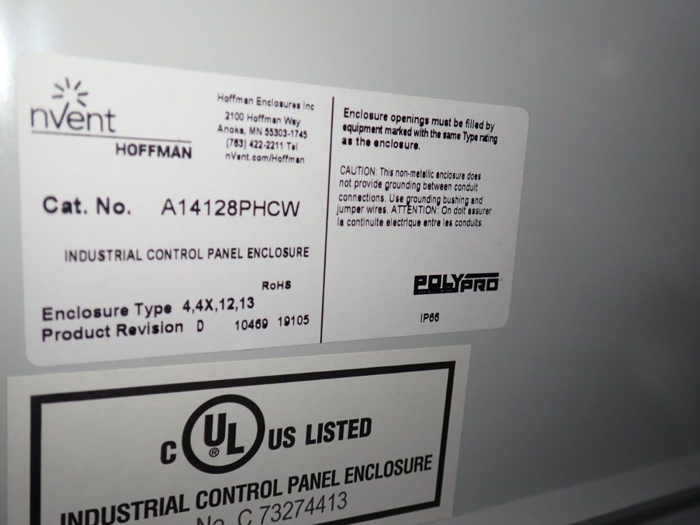 HOFFMAN A14128PHCW ELECTRICAL ENCLOSURE 14″ X 12″ X 8″ 04260880016