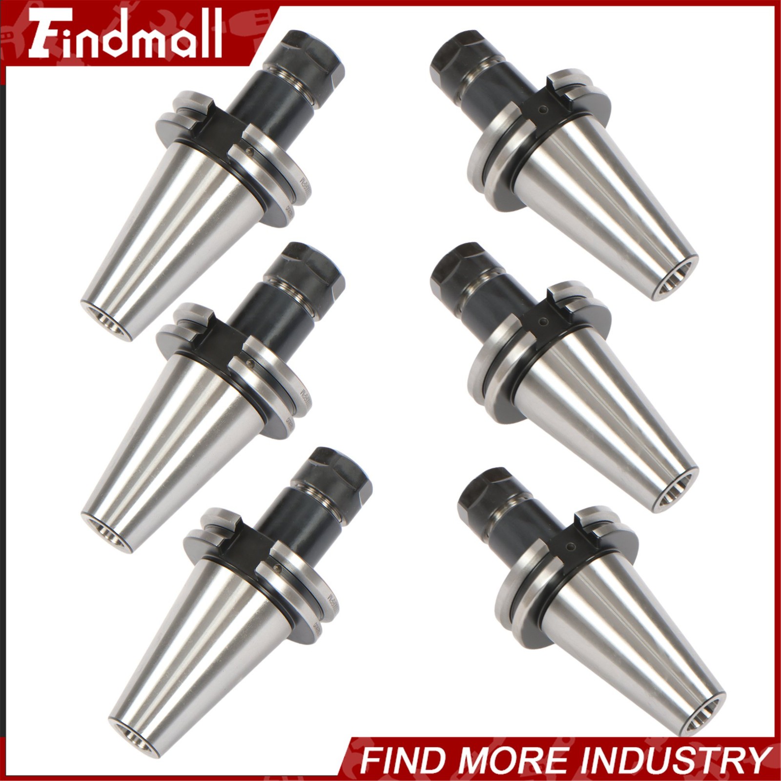 Findmall 6 Pcs CAT40 ER16 Collet Chuck Set 2.76″ G2.5 25000 RPM
