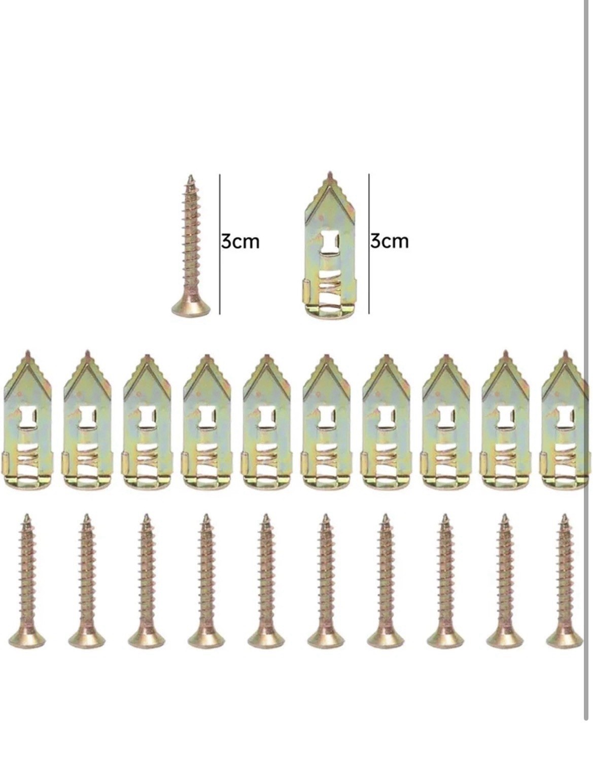 20 Pcs Self Drilling Drywall Anchors with 20 Screws Kit for TV Shelf Straps